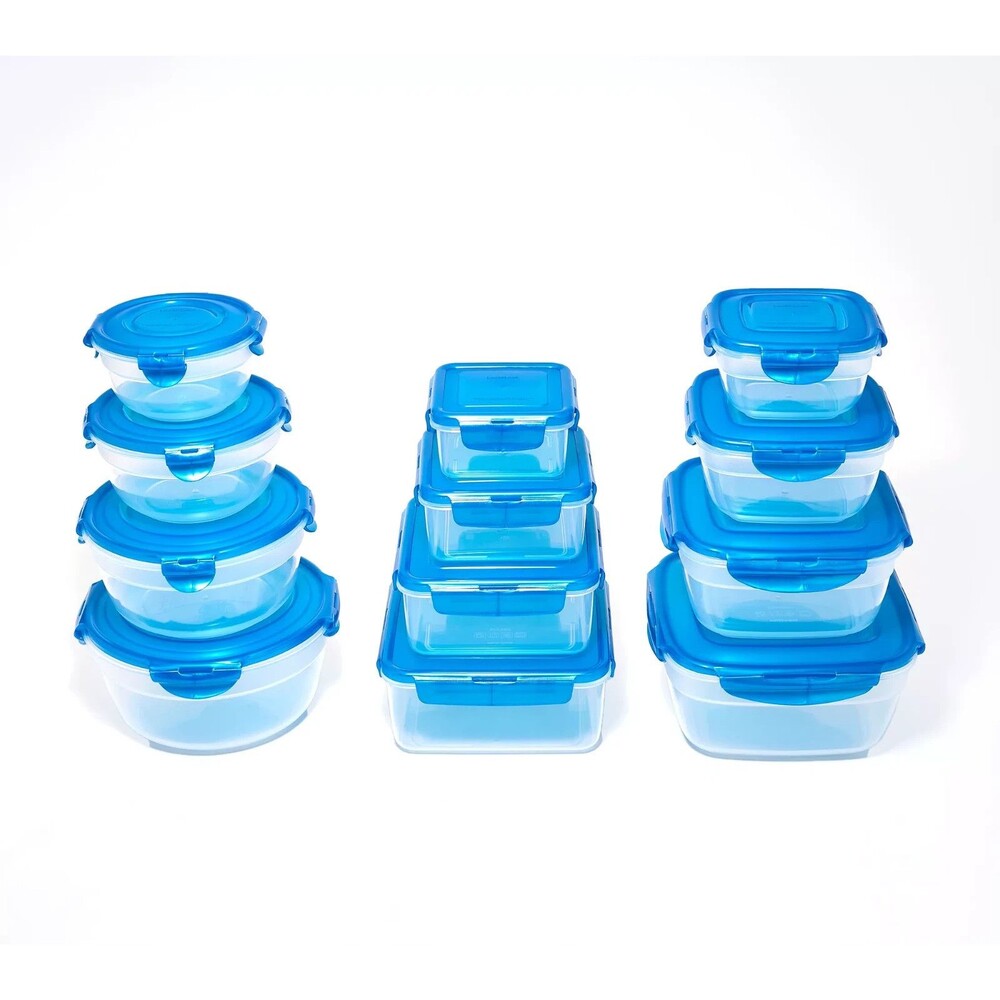 LocknLock 12-pc Nestable Bowl, Square & Zen Storage Set - Electric Blue